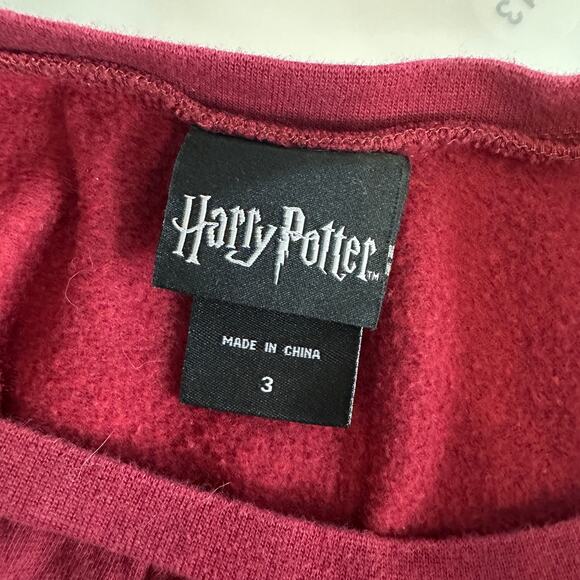 Harry Potter Sweatshirt WMNS Size 3 Grey Maroon Colorblock Crew Neck Soft Wizard - Picture 5 of 7